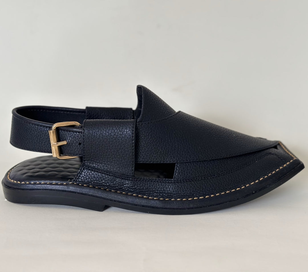 Black Zalmi Peshawari Chappal