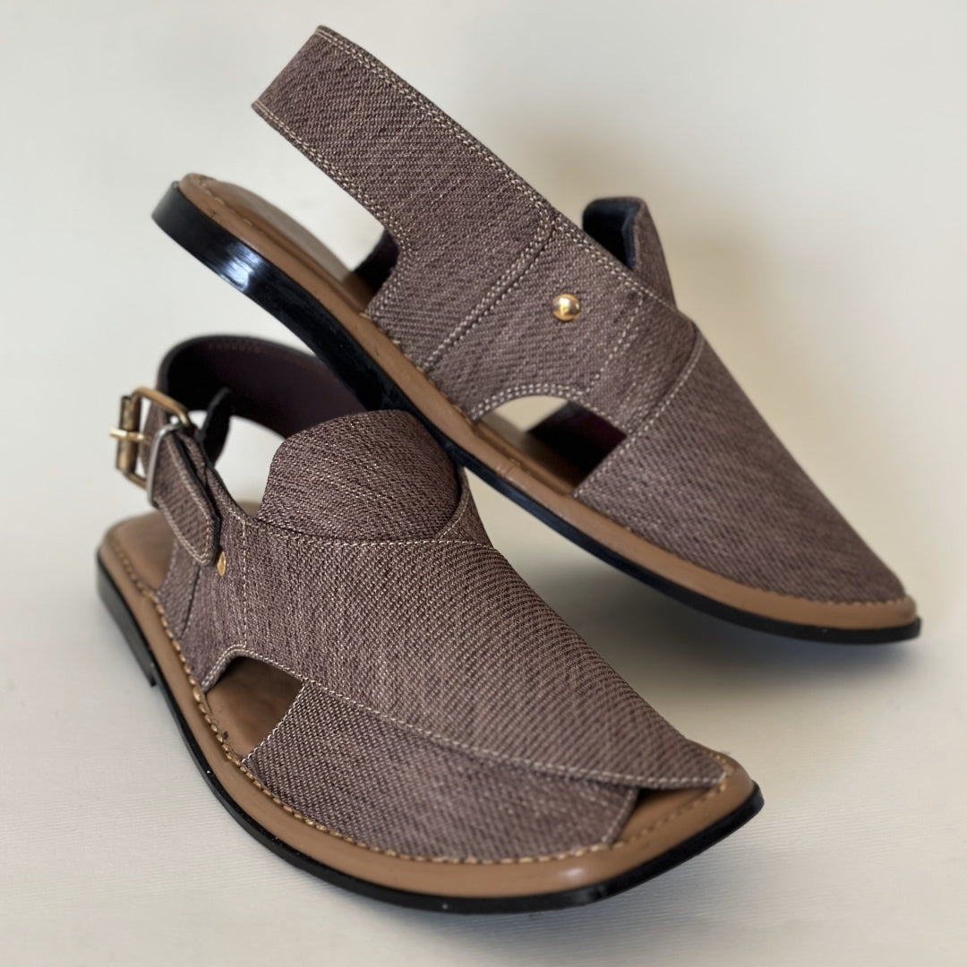 Dark Beige Zardari Chappal