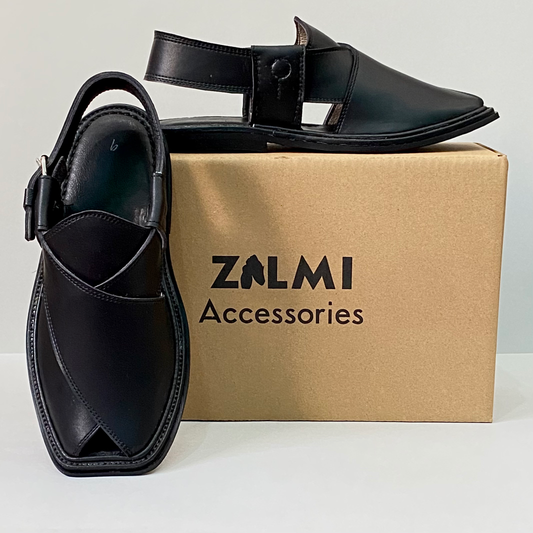 Matte Black Peshawari Chappal