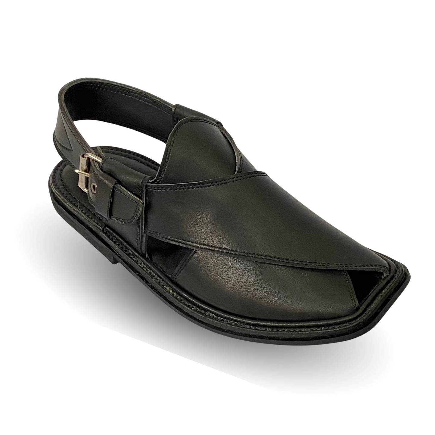 Matte Black Peshawari Chappal