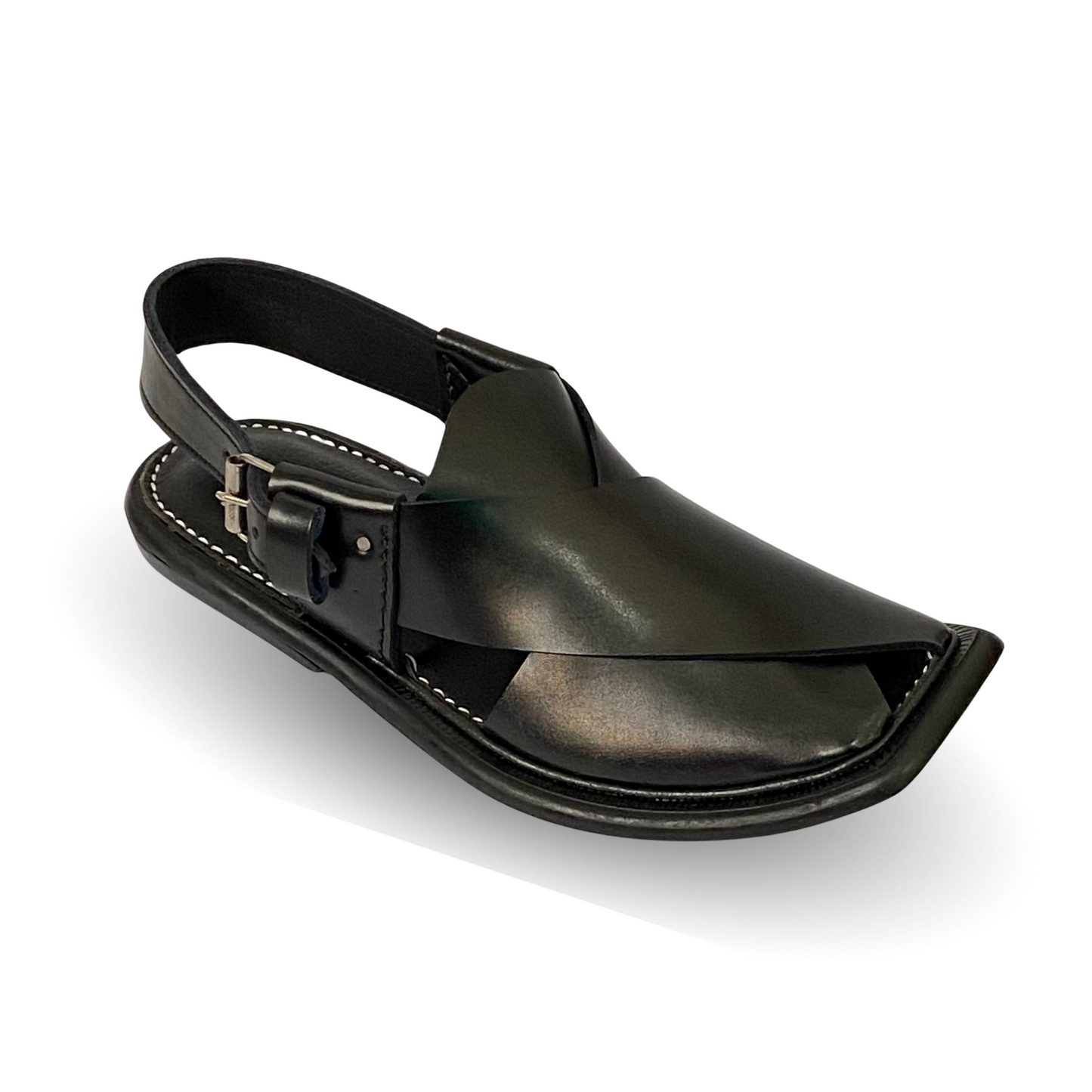 Black Machiney Sole Chappal