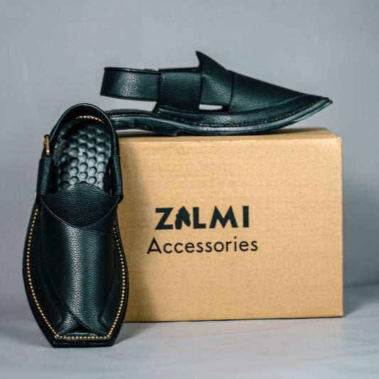 Black Zalmi Peshawari Chappal