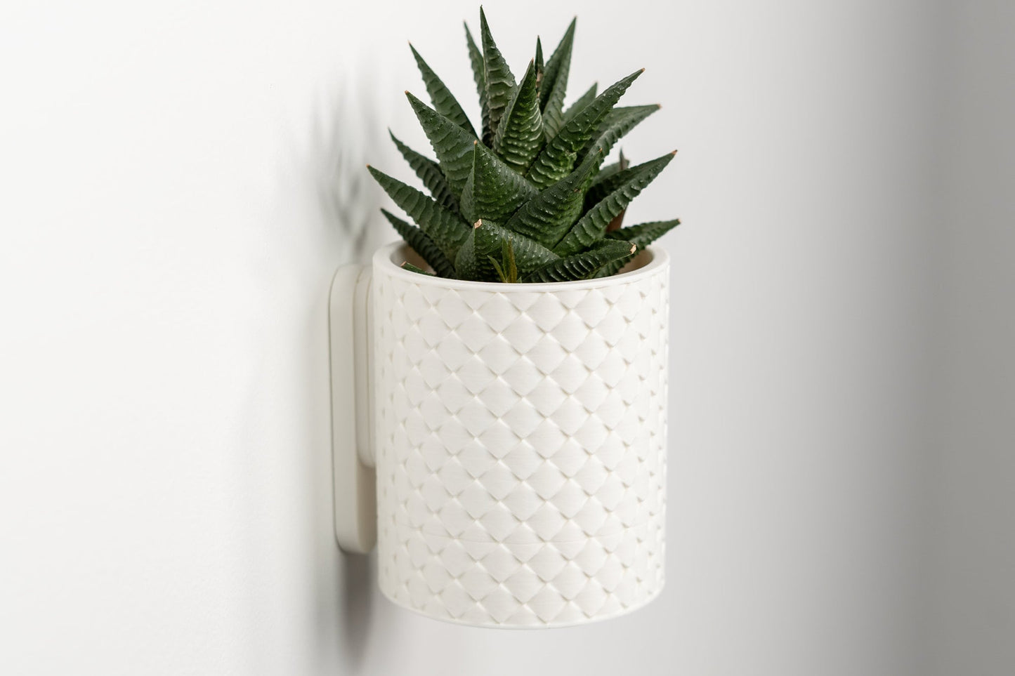 Wall Planter with Hidden Drip Tray - Quilted Planter